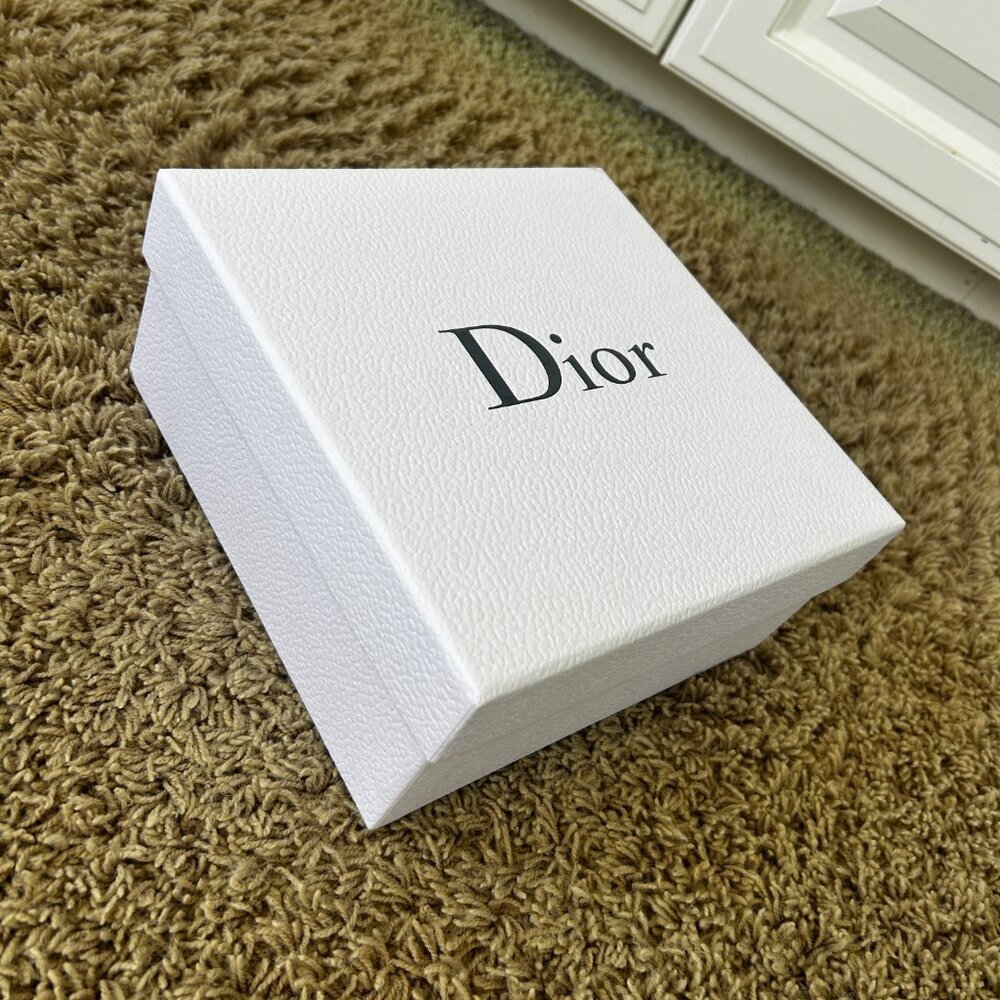 DIOR Authentic Dior Empty Gift Box New Condition 8.5"X8.5"X4" Gray White - Picture 6 of 6